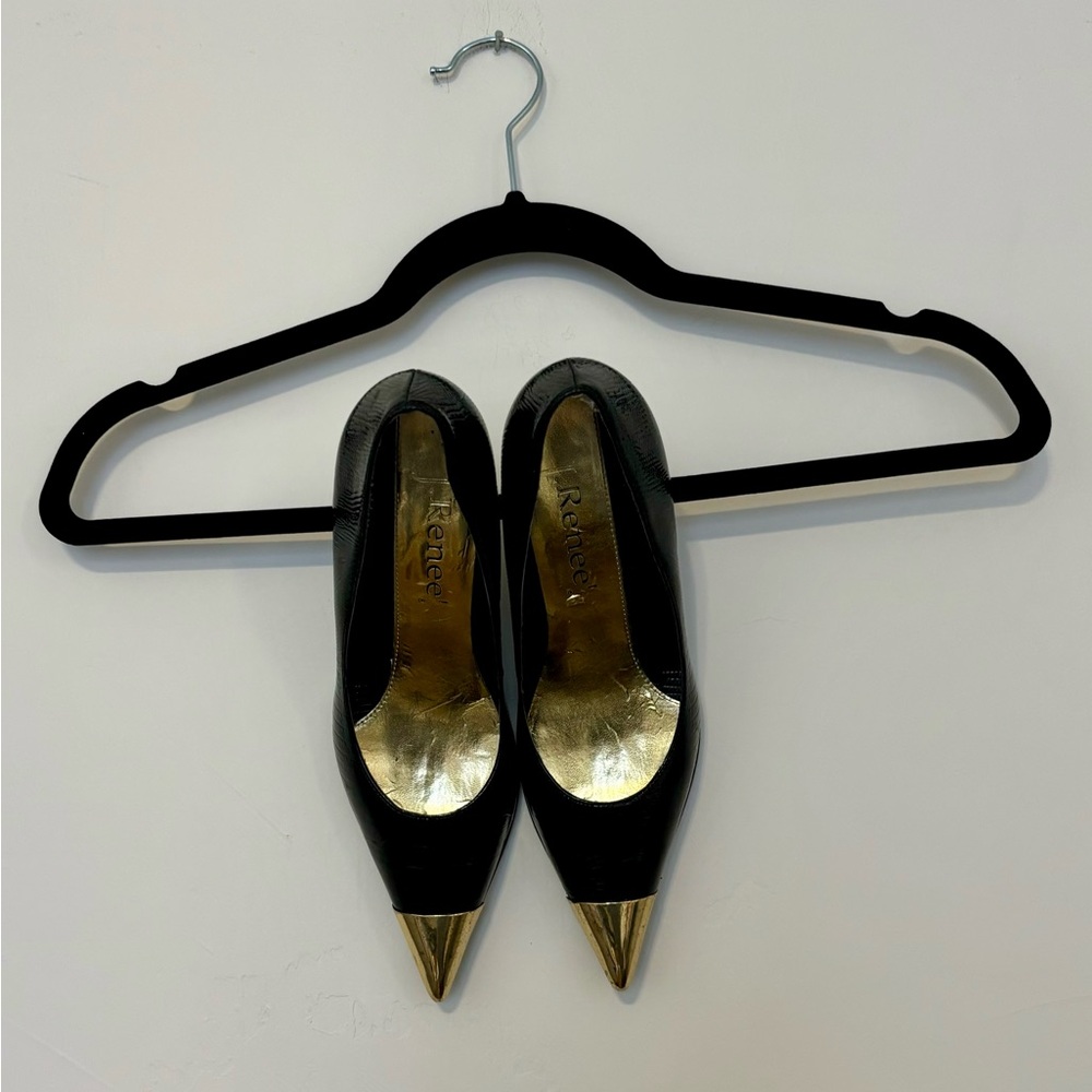 Repetto Black and Gold Pointed heels